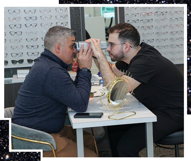 man receiving an eye exam